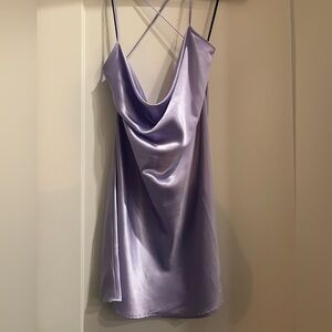 H&M Lavender Satin Mini Dress